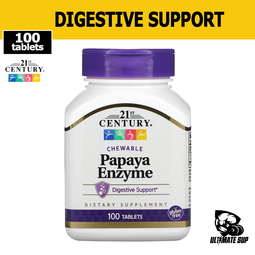 21st Century, Papaya Enzyme, Digestive Support, Chewable, Gluten Free