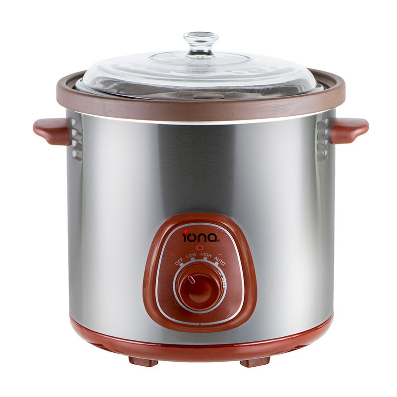 IONA 8.5L PURPLE CLAY AUTO SLOW COOKER WITH DOUBLE BOILER (GLSC850