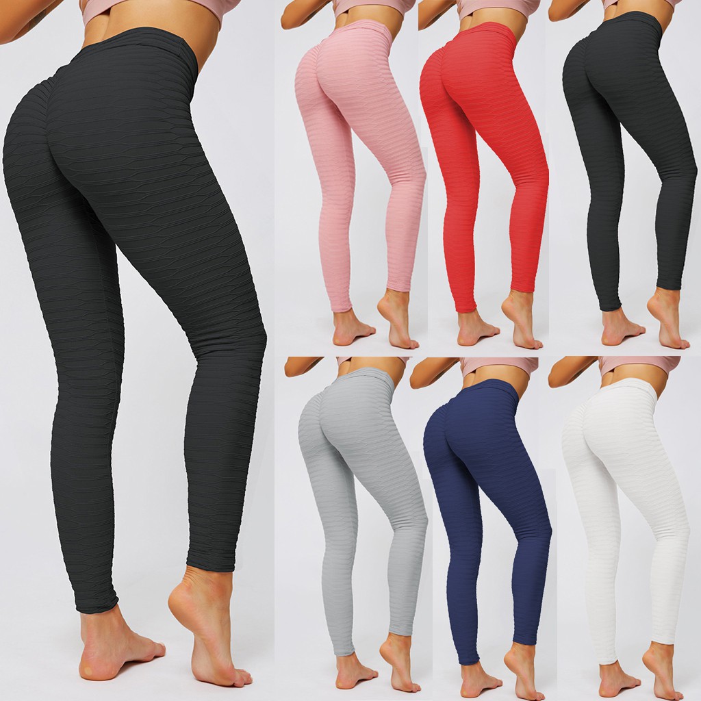 Women S High Waisted Leggings Slimming Scrunch Booty Ruched Butt Lift Yoga Pants Shopee Singapore