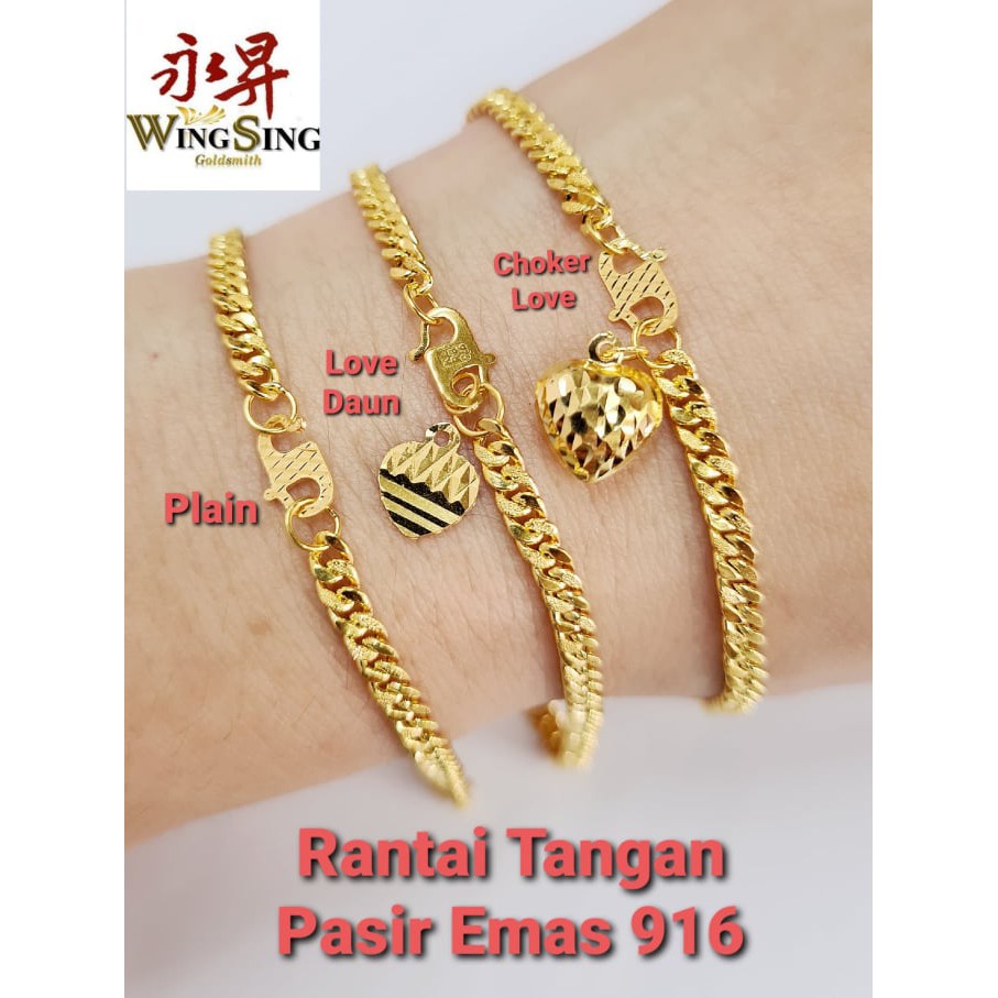 Shop Malaysia Wing Sing 916 Gold Hollow Sandy Sand Dunhil Bracelet Empty Gold Sand Hand Chain 916 Shopee Singapore