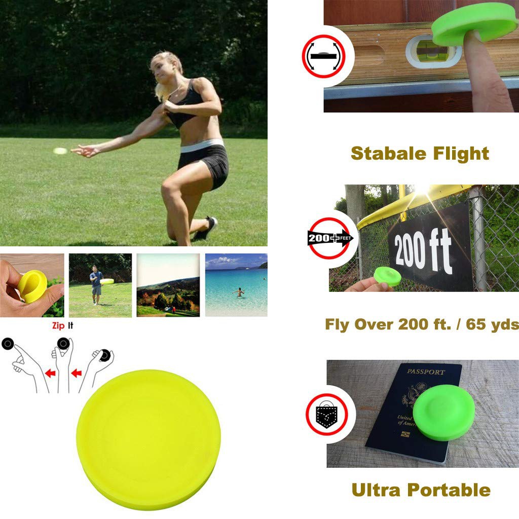 Ankepwj Zip Chip Frisbee Mini Flying Creative Hand-Push UFO Pocket Flexible Toys，Catching Game Flying Disc for Adults and Kids Outdoor Beach Sports Toy 