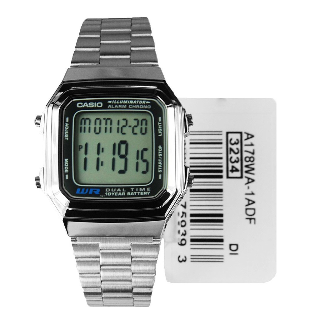 Time Cruze] Casio Vintage A178 Series Stainless Steel Digital Men Women  Watch A178WA-1A A178WGA-1A | Shopee Singapore