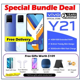 VIVO Y21 (2 years Singapore warranty) 4GB RAM / 64GB ROM
