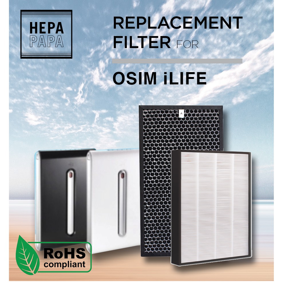 Osim iLife Air Purifier Compatible HEPA & Carbon Filters [Free Alcohol