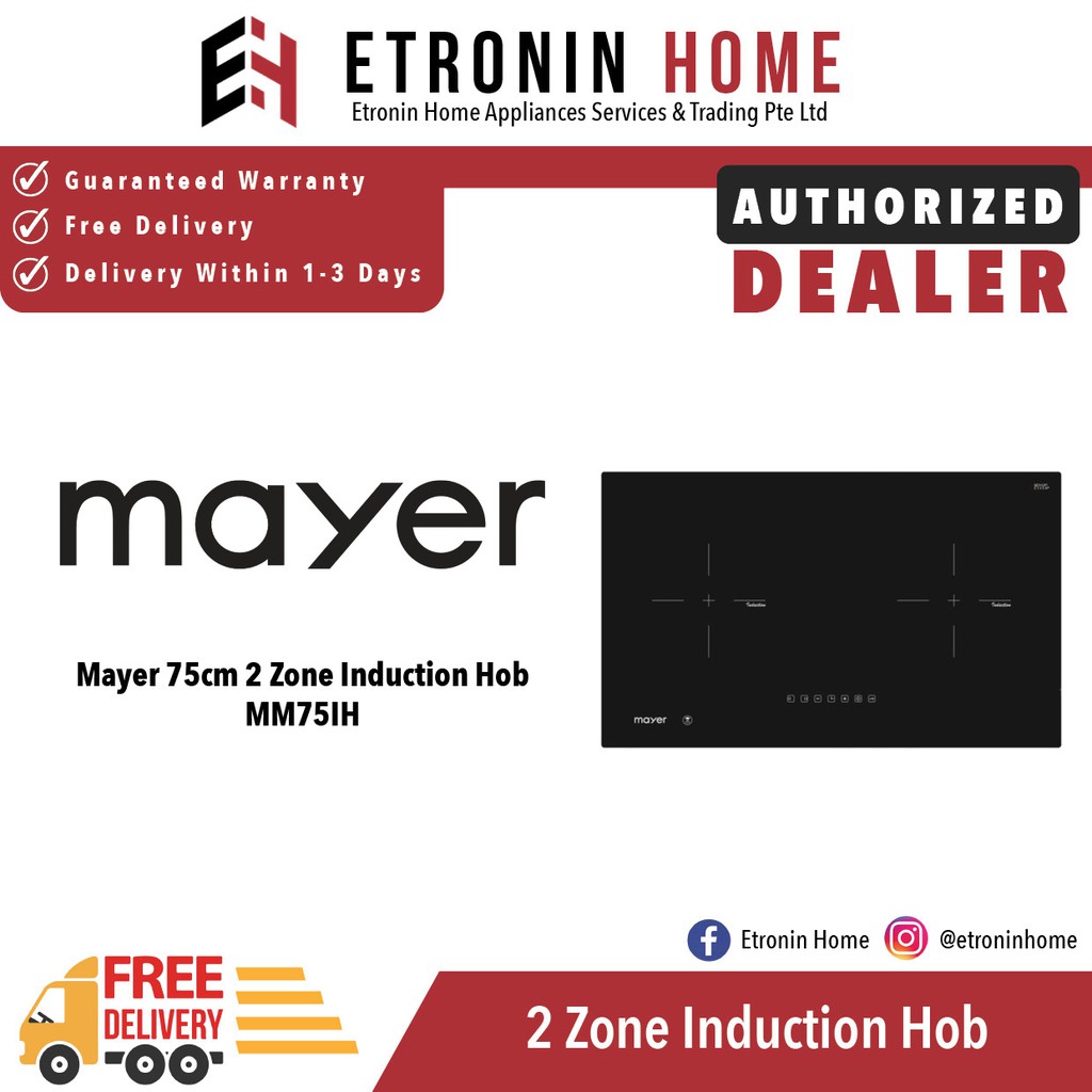 Mayer 75cm 2 Zone Induction Hob MM75IH Shopee Singapore