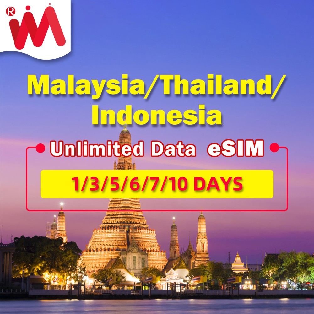Malaysia sim card unlimited data 110 Days 3GB Support eSIM Thailand