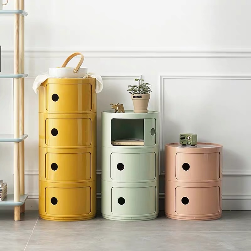 Round Locker Plastic Bedroom Corner Table Nordic Mini Ins Small Bedside
