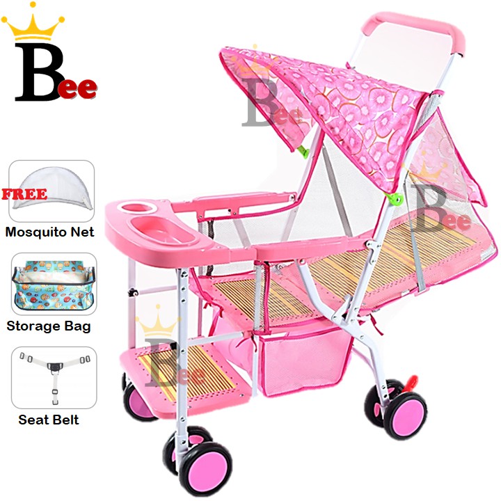 Ultralight Foldable Reclining Baby Stroller Steel Frame ...