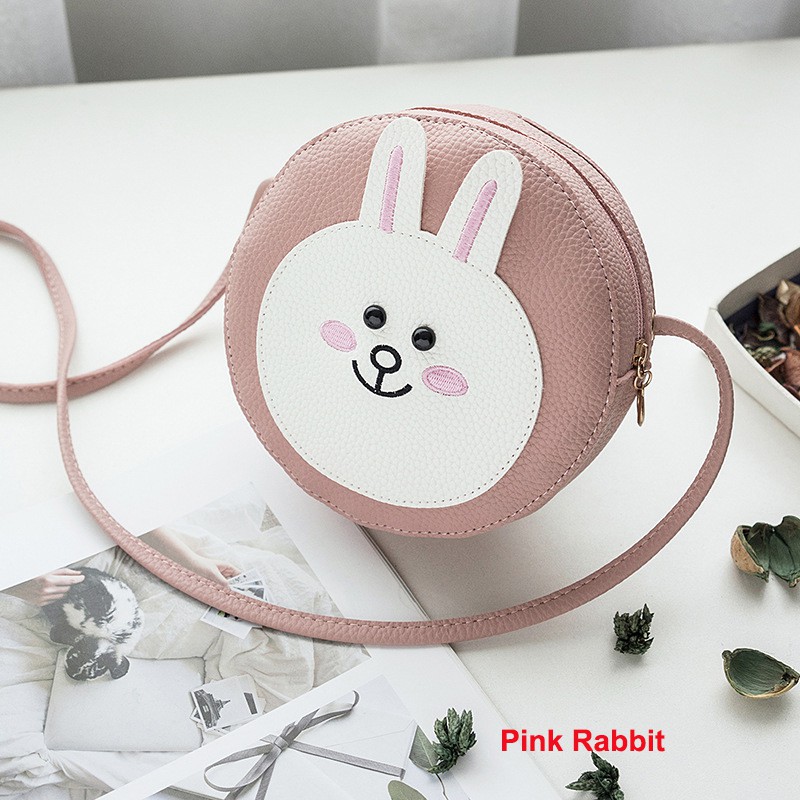 Korean Cute Women Sling Bag Round Shoulder Beg Bag Rabbit Bear Pattern Tote Bags Shopee Singapore