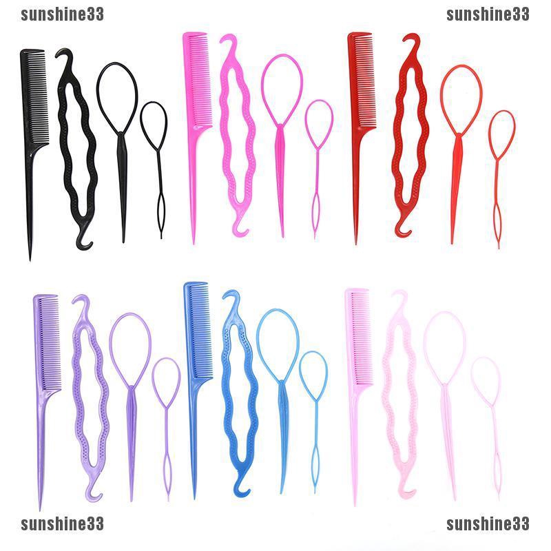 Sun33 4pcs Clamping Hairstyle Entrainment Tied Hair Weaving
