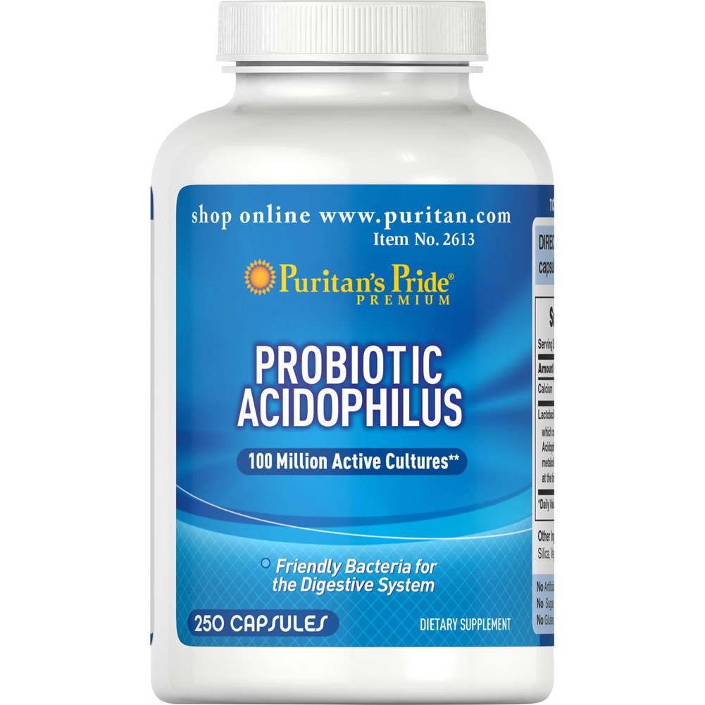 Puritan's Pride Probiotic Acidophilus Probiotics, Stomach Friendly Bacteria for Digestive System