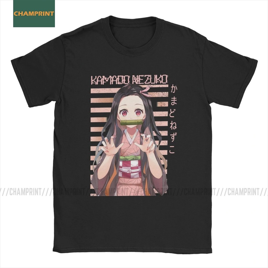 Kamado Nezuko T Shirts Men Cotton Funny Demon Slayer Kimetsu No Yaiba Anime Manga Tees Shopee Singapore