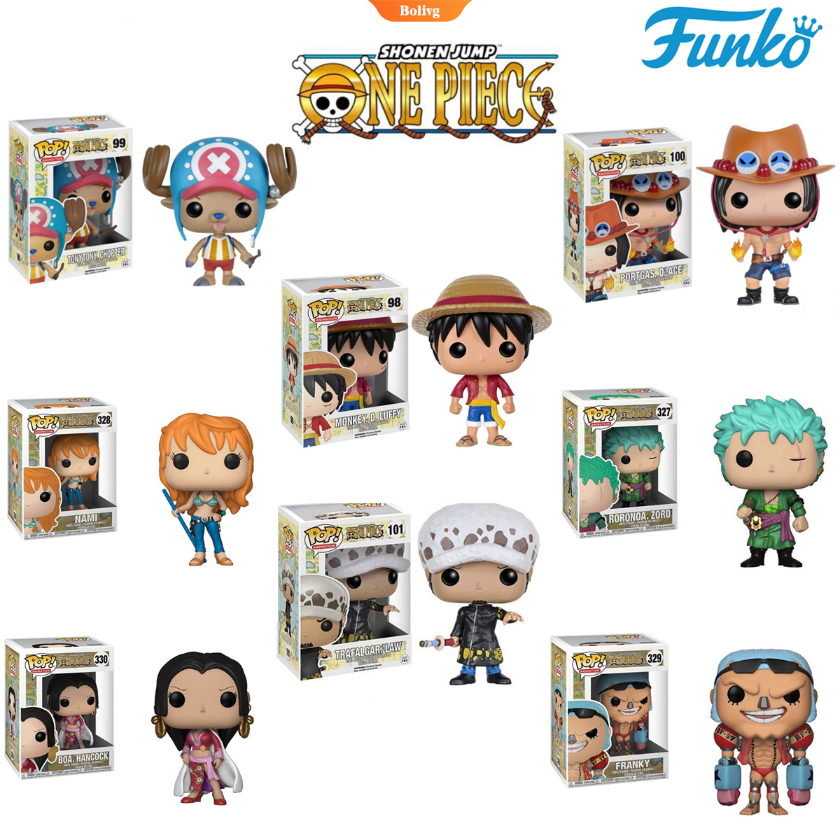 Funko Pop Anime One Piece Luffy Zoro Law Fanky Nami Chopper Hancock Ace 98 99 100 101 327 328 329 330 Vinyl Action Figure Toys With Box Model Dolls Design Toys Bolive Shopee Singapore