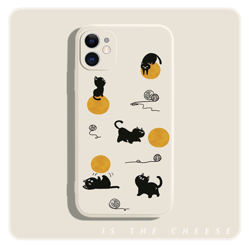 Cute black cat silicone case iphone 13 pro max case iphone 7plus case iphone 12 11 7 8 IPhone se2020 case IPhoneX XR XS