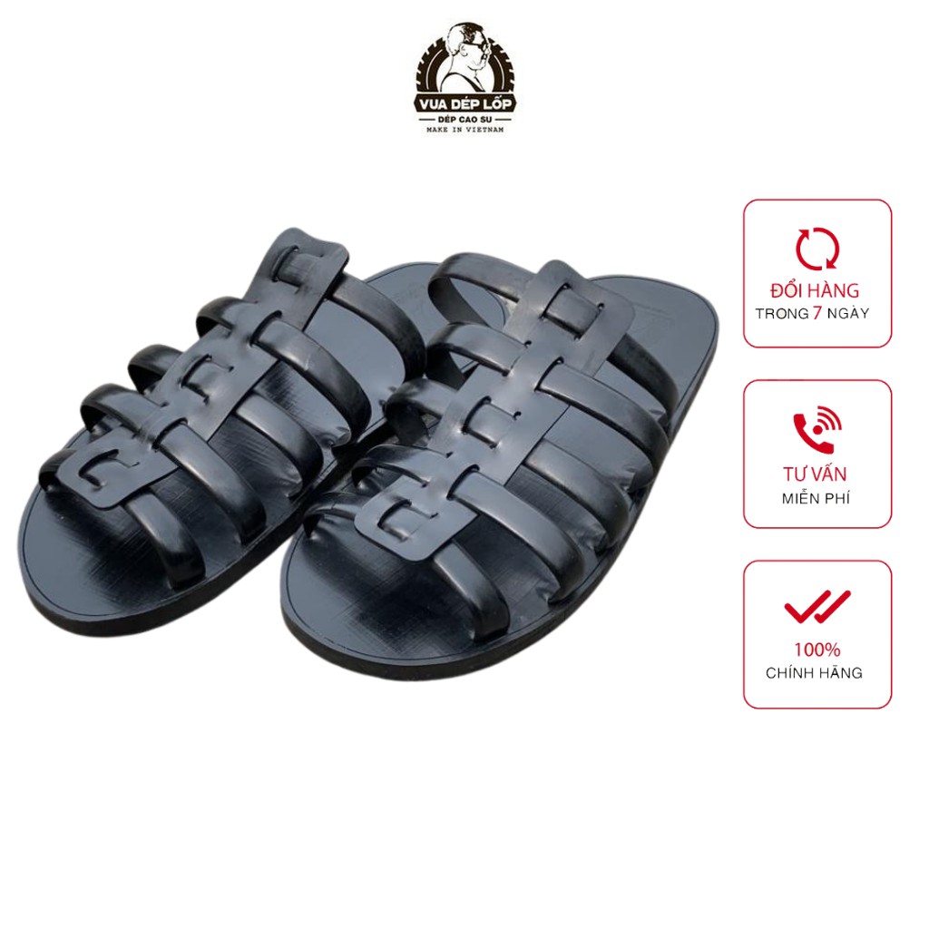 Dép cao su 5 quai dép rọ, làm thủ công của VUA DÉP LỐP Phạm Quang Xuân, ảnh thật, bảo hành và sẵn
