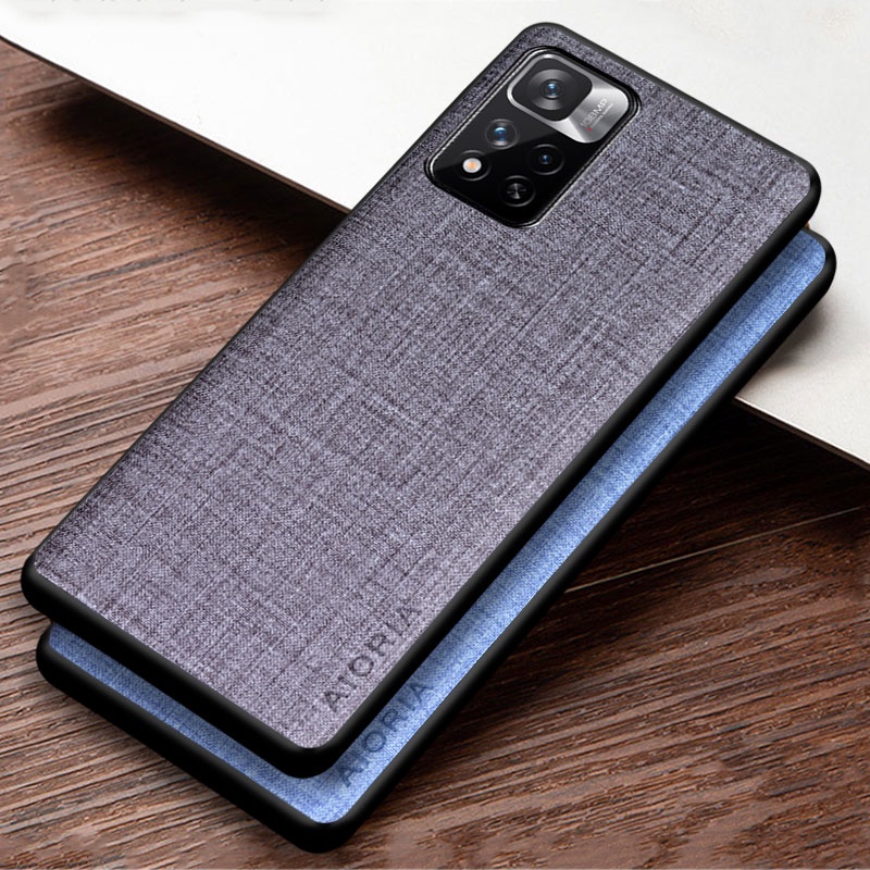 Xiaomi redmi note 11 pro plus 5G Case cover Textile CroSS material PU