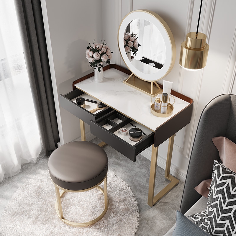 Nordic dressing table bedroom Italian light luxury small table hidden