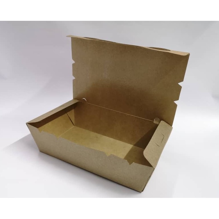 Big Tree Paper Lunch Box 8pkt X 50pcs 400pcs Large L Size Brown White Paper Rice Box Food Use Shopee Singapore