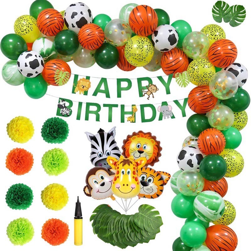 Jungle Party Balloons Decoration Kit Safari Animal Party Shopee