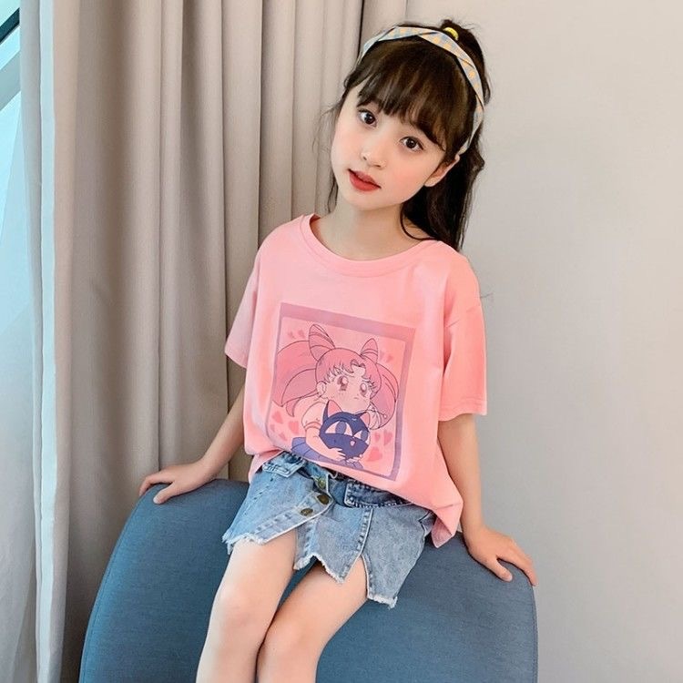 goods in stock【Girls' T-shirt】 Girls' short sleeve T-shirt 2020 summer ...