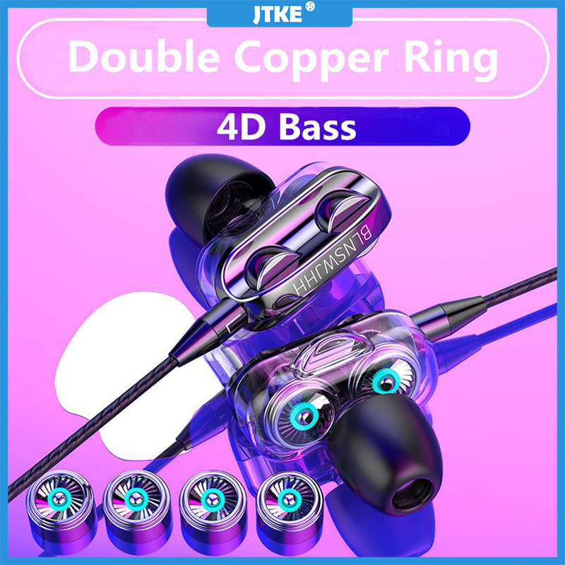 headset 4d bass double speaker stereo 3.5 mm wired headphone