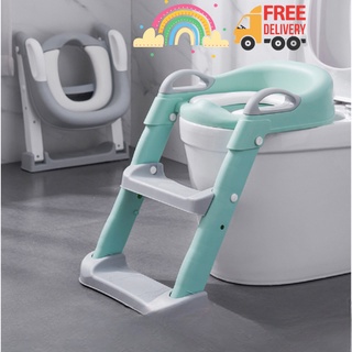 🇸🇬 Kids Toddler Potty Training Seat with Step Stool Ladder Potty Training Toilet for Kids
