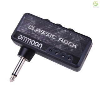 ammoon Electric Guitar Headphone Amplifier Amp 1/4 Inch Plug 3.5mm Headphone Jack & Aux In with Classic Rock Distortion Effect Built-in Rechargeable   Battery