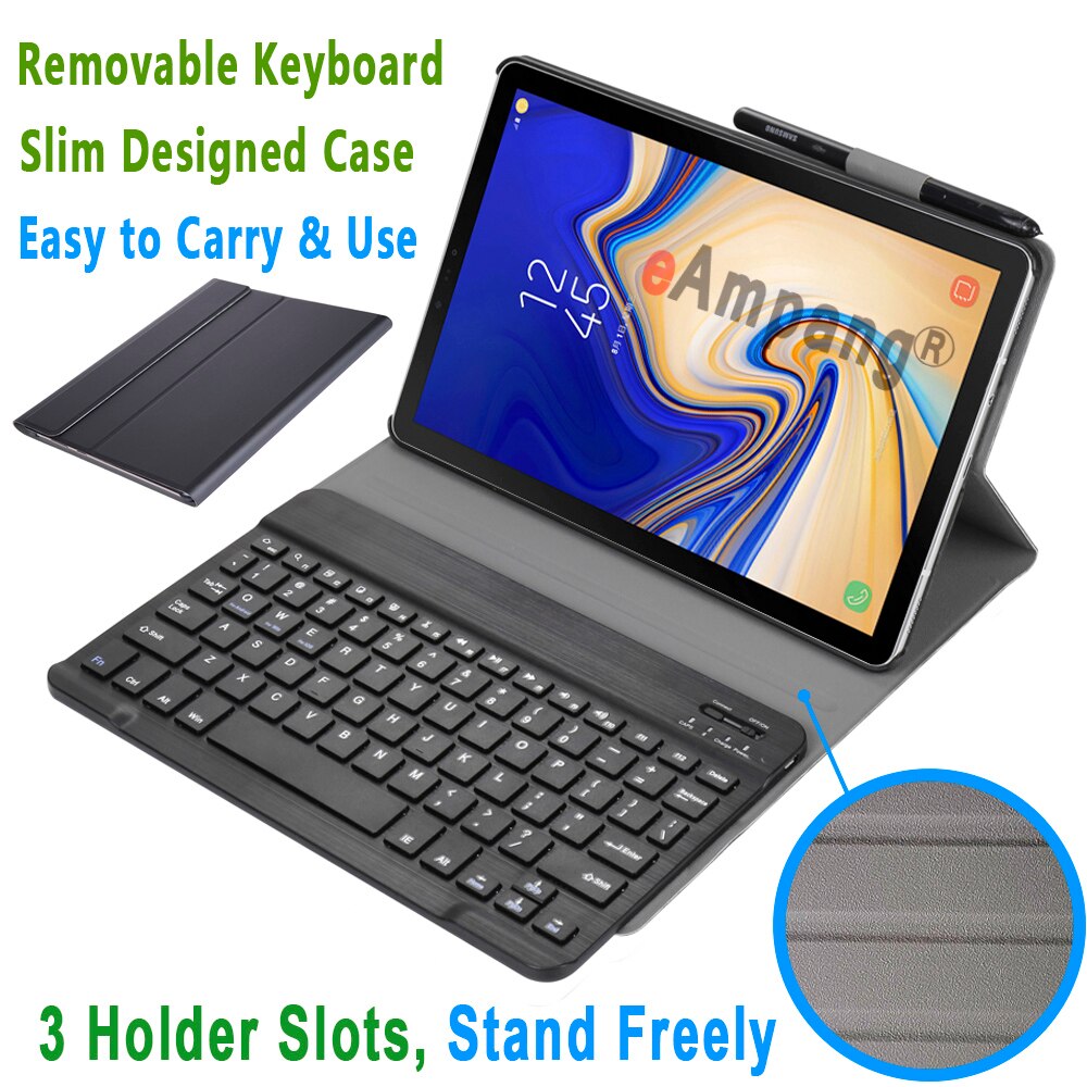 For Samsung Galaxy Tab A 10.5 2018 T590 T595 SM-T590 SM-T595 Case with Keyboard Magnetic Detachable Wireless Bluetooth Pu Leather Flip Cover Tablet Shell