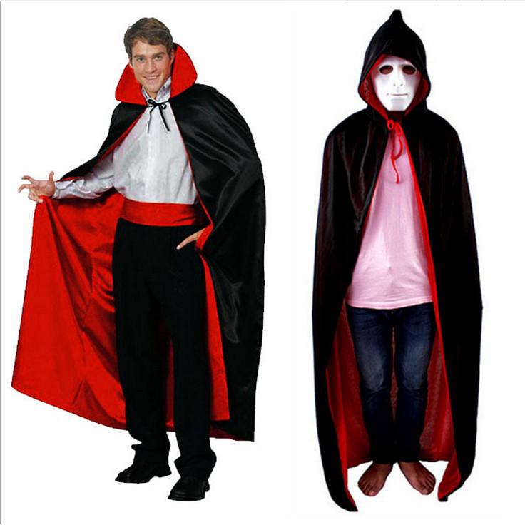 Image of Halloween Wizard Vampire Devil Death Cloak Cape Adult Kids Cosplay Costume