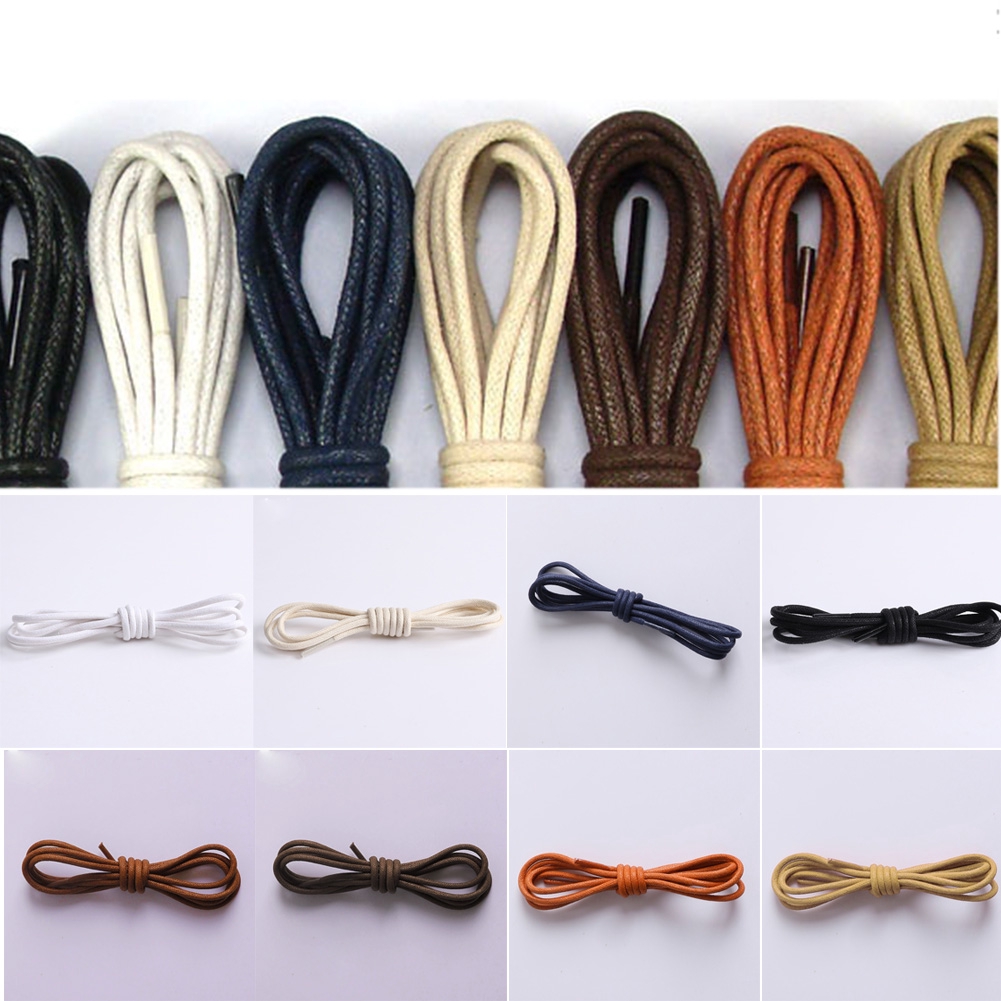 Round Waxed Shoelaces Oxford Dress Canvas Sneaker Shoe Laces Unisex Strings~SG 