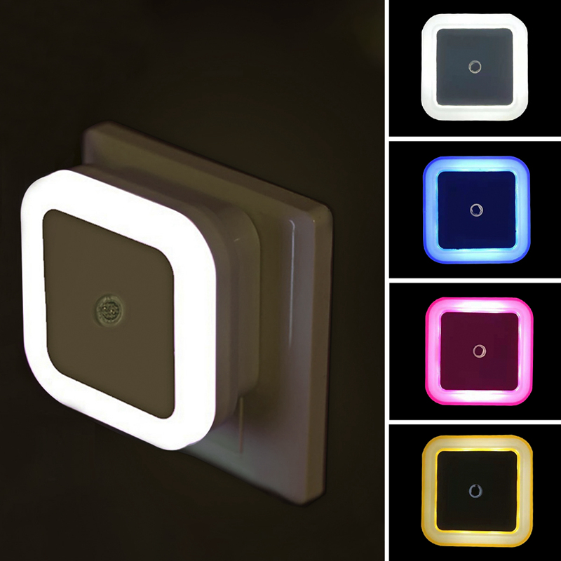 EU US Plug-in Infrared Motion LED Light Sensor Night Light Lamp Bedroom Hallway 