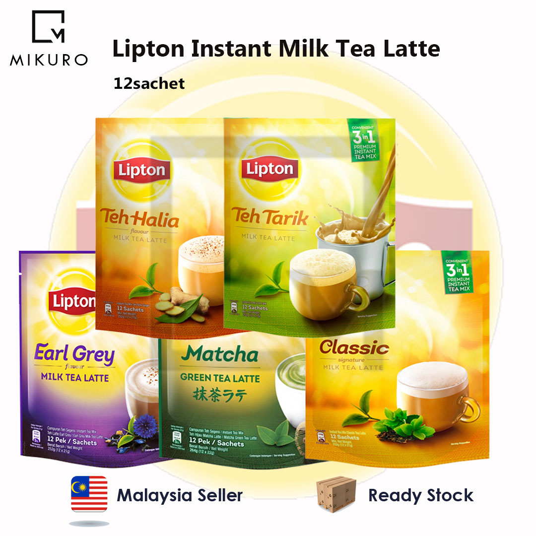 Shop Malaysia Lipton Milk Tea Latte Classic Earlgrey Tehhalia Matcha Tehtarik 1pack 12sachet Shopee Singapore