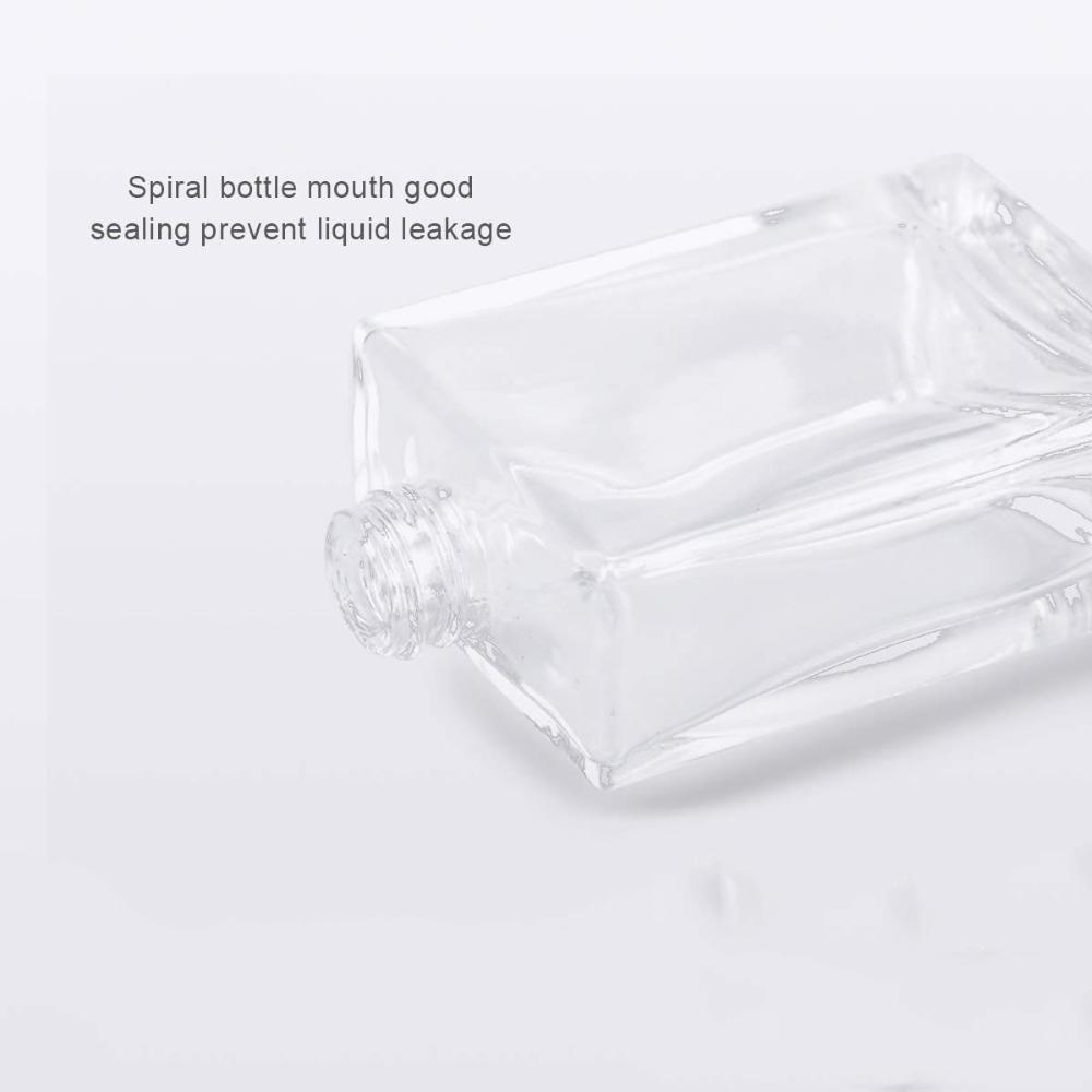 DWAYNE Perfume Bottle Travel 30ml 50ml Glass Square High Quality Refillable Bottle
