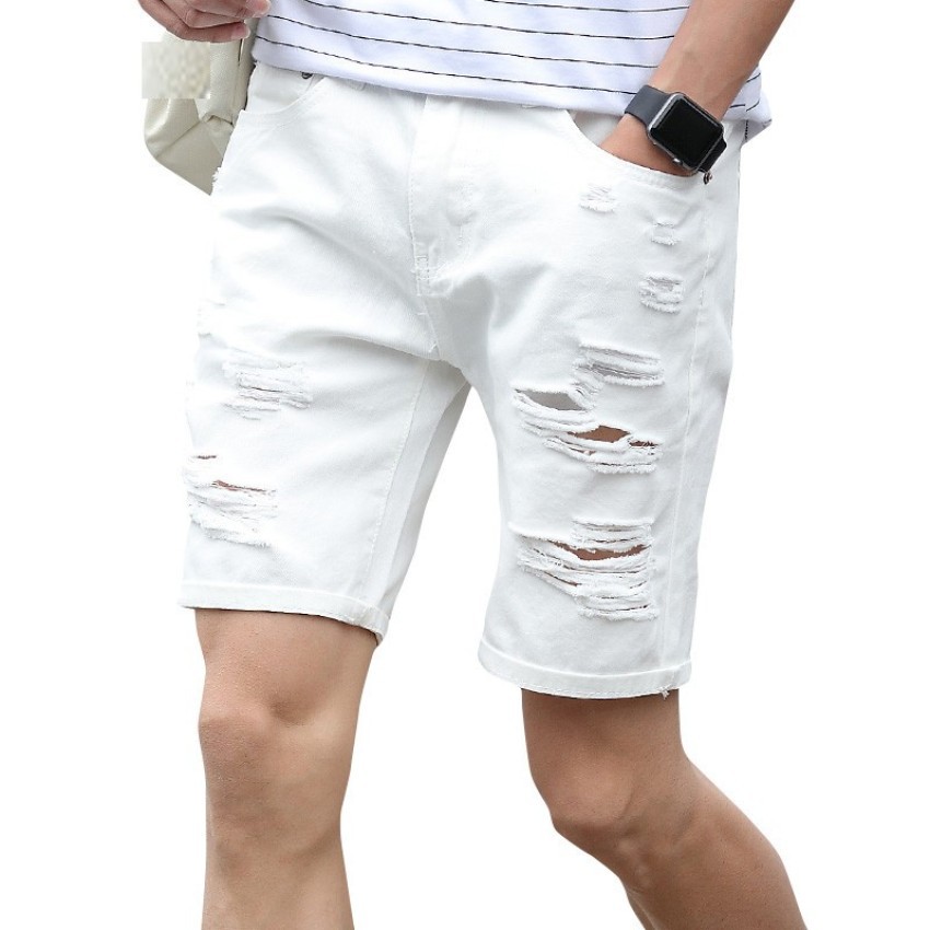 mens slim denim shorts