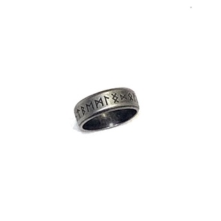 Image of thu nhỏ Vintage Time Viking Ring Men's Fashion Stainless Steel Ancient Silver Hand-Polished Lettering Punk #1