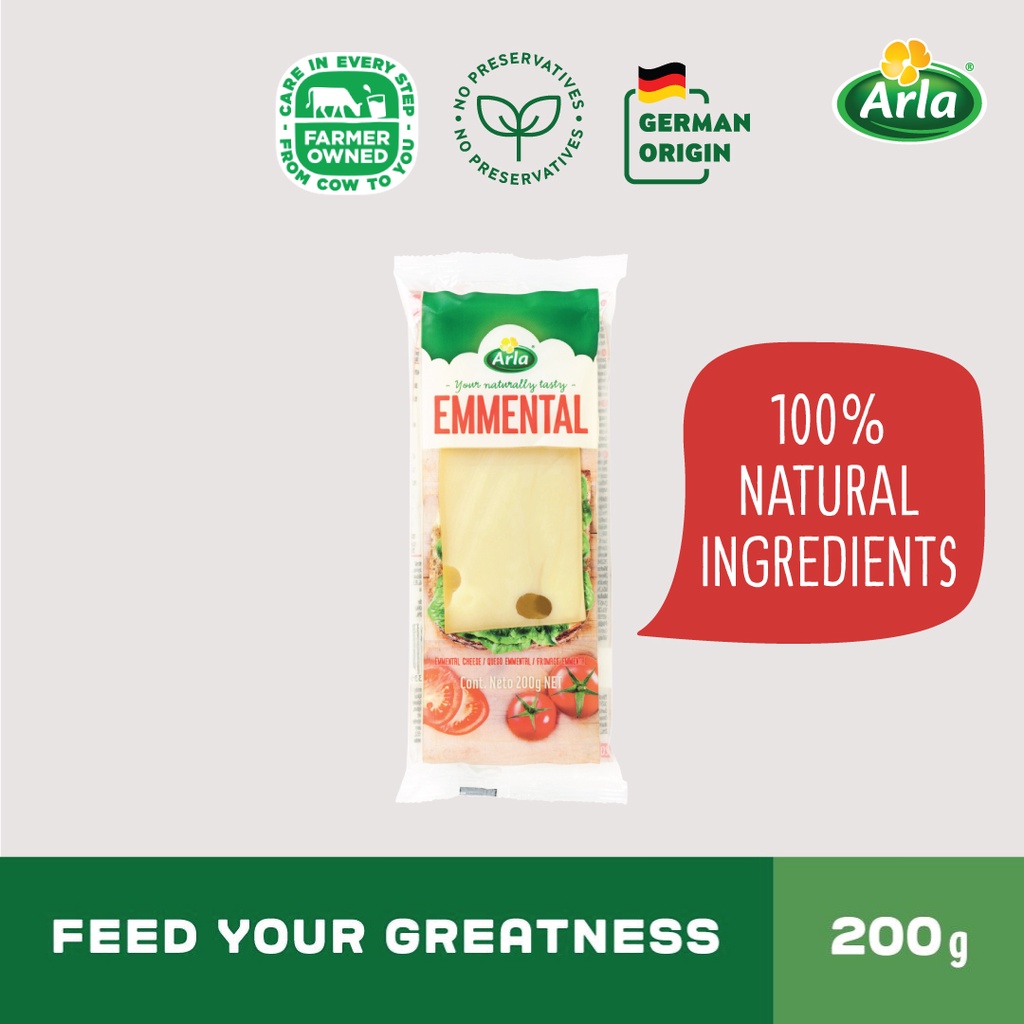 Arla Natural Emmental Block 200g Shopee Singapore