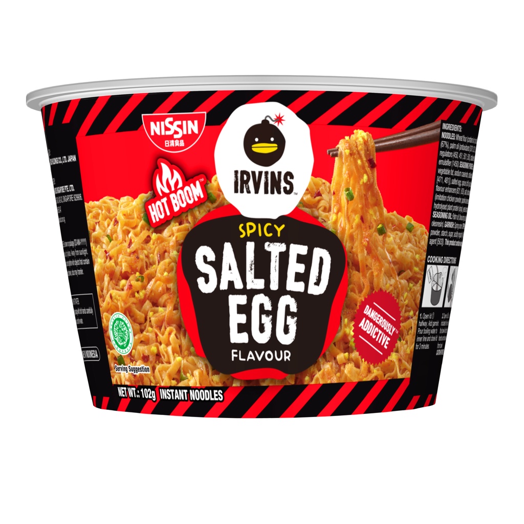 Nissin Irvins Spicy Salted Egg Flavour Bowl 102G | Shopee Singapore