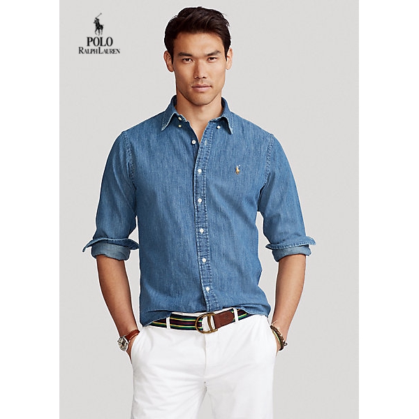 polo ralph lauren slim fit denim shirt