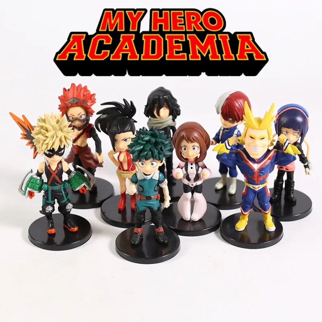 Boku Action Figure No Hero My Academia Set Of 9 Pcs Midoriya Baguko Topper Cake Decoration Display Shopee Singapore