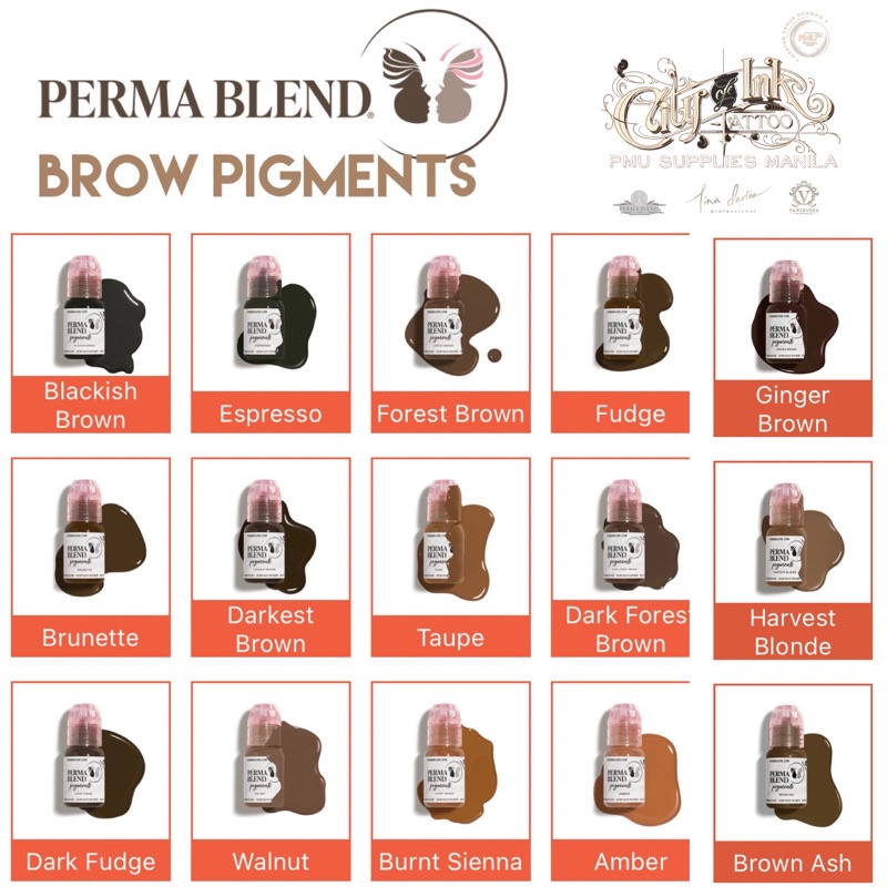 PERMABLEND PMU pigments 15ml. Cosmetic Pigments by Perma Blend USA