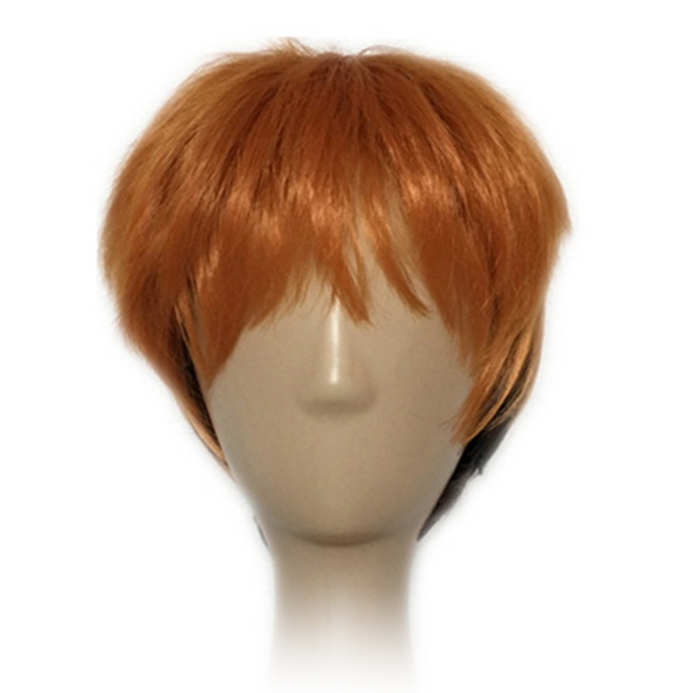 Men Short Hair Orange To Purple Cosplay Wig Shopee Singapore