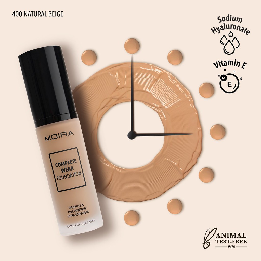 MOIRA Complete Wear Foundation 400 Natural Beige Made in Korea Shopee Singapore
