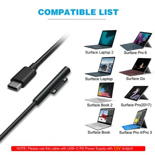 Surface Book Surface Connect to USB C Charging Cable Compatible with Surface Pro 3/4/5/6/7 Surface Laptop 3/2/1,Surface Go 1.8M 6ft 