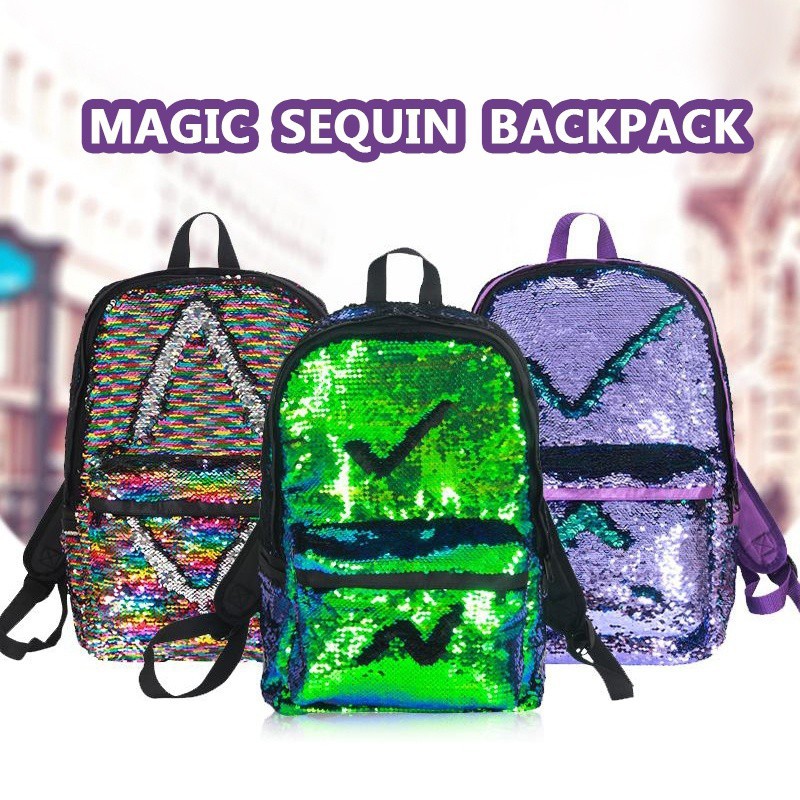 Reversible Sequin School Backpack Lightweight Little Kid Book Bag for Preschool Kindergarten Elementary