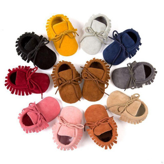 IU Baby Boy Girl PU Suede Tassel Boots Moccasin Crib Anti-Slip #0