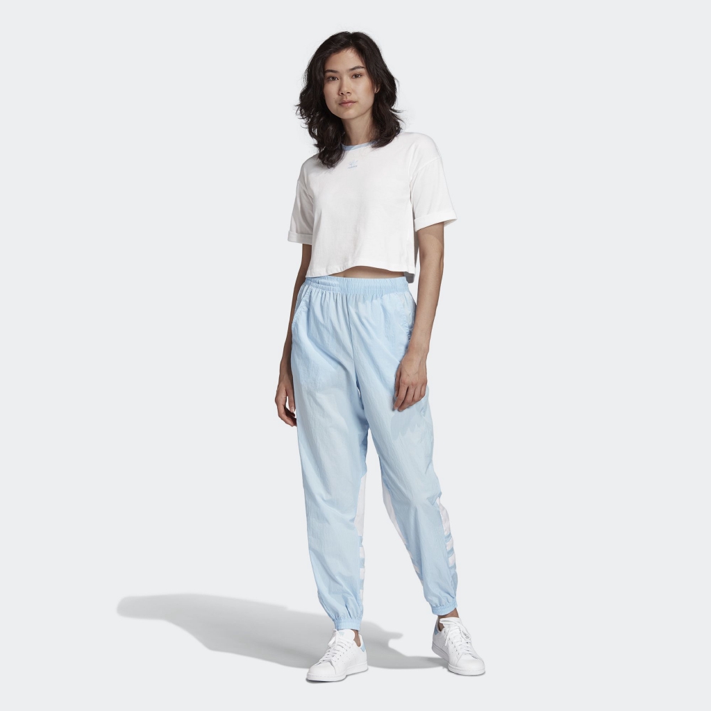 blue adidas track pants womens