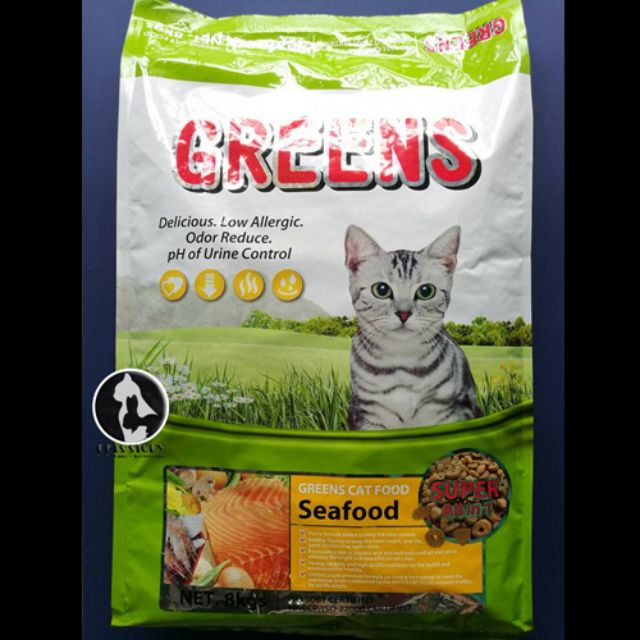 Greens Cat Food Seafood 8kg Makanan Kucing  Shopee Singapore