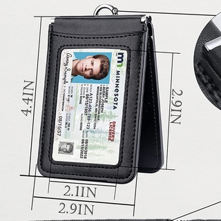 US Top Grade Genuine Leather ID Badge Holders with Neck Lanyard Formal Staff Office Worker Supplies Magnet closed ID Card Secure Cover name tags Cases #2