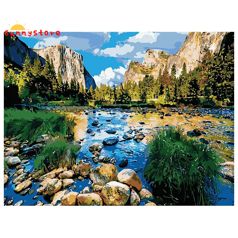 Paint By Numbers For Adults Diy Canvas Oil Painting Kit Acrylic Painting Kit For Kids Adults National Park Shopee Singapore