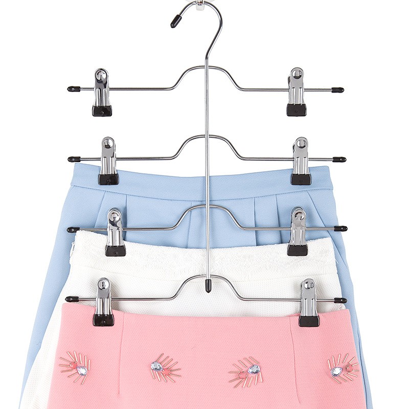 EISHO Multilayer hanger Space Saving 4 Tier Skirt Hanger with